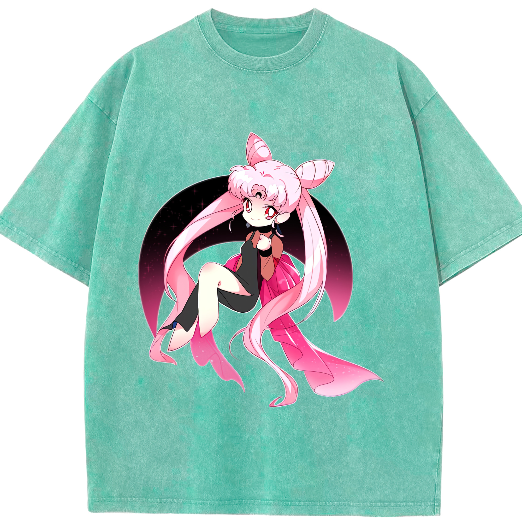 （画像用） 美少女戦士セーラームーン ちびうさ Sailor Moon Chibiusa Tsukino Usagi Small Lady Serenity 綿100% ヴィンテージ風 半袖Tシャツ（フロントプリント）